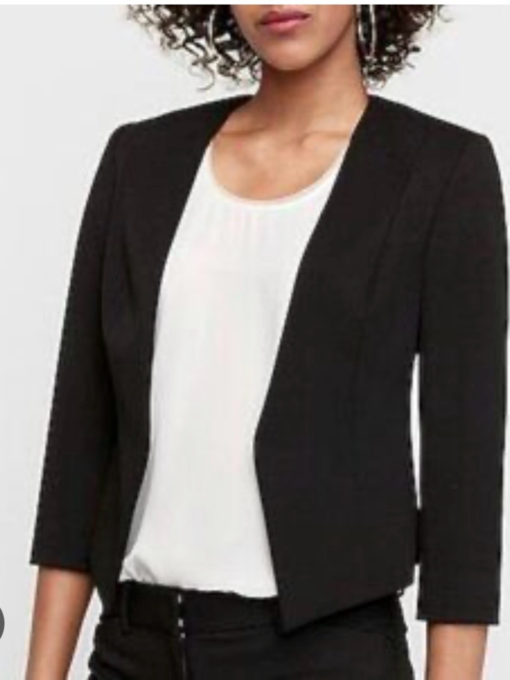 Express Beige Open-Front Blazer - Picture 2 of 2